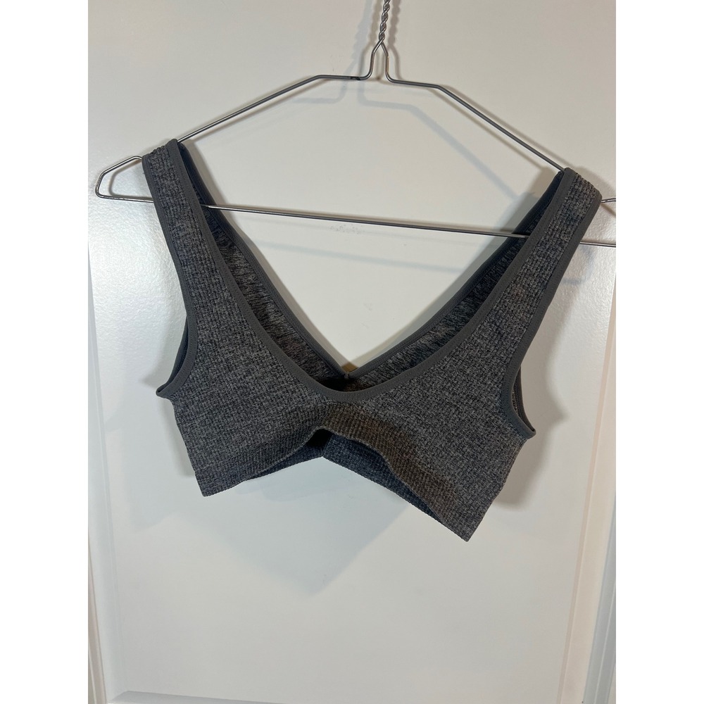 Danskin Womens Sports Bra Seamless Ribbed Knit Heather Gray Size S - Picture 4 of 5